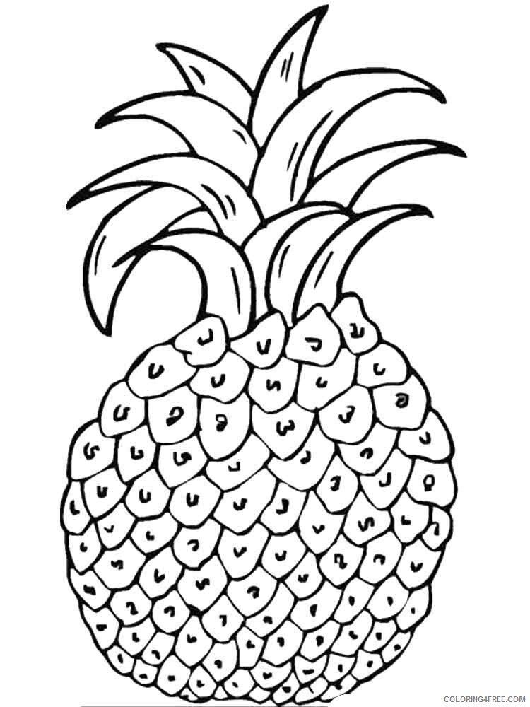 Pineapple Coloring Pages Fruits Food Pineapple fruits 7 Printable 2021 355 Coloring4free