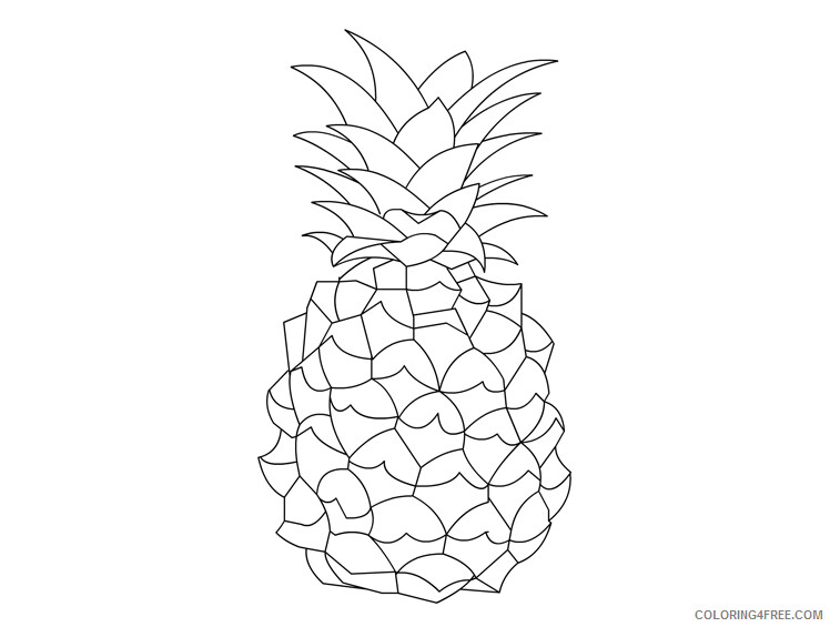 Pineapple Coloring Pages Fruits Food Printable Pineapple Printable 2021 359 Coloring4free