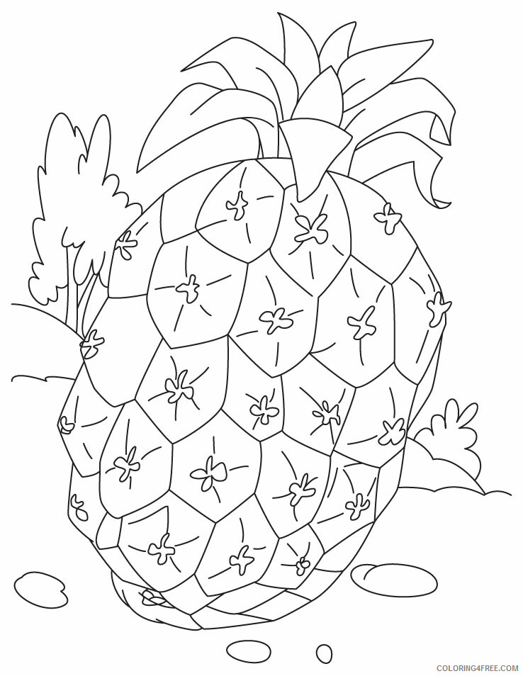 Pineapple Coloring Pages Fruits Food Printable Pineapple Printable 2021 360 Coloring4free