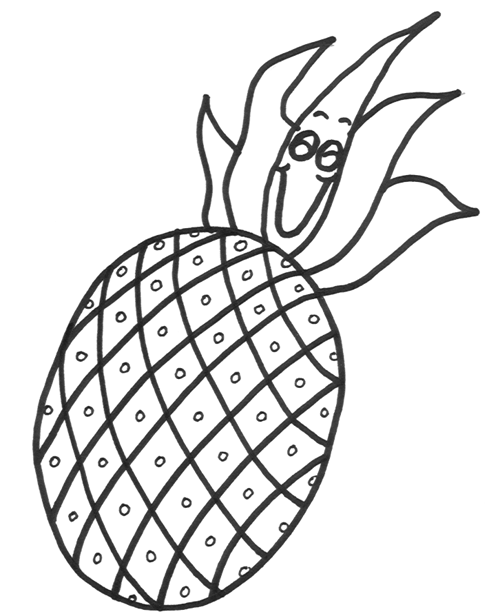 Pineapple Coloring Pages Fruits Food Printable Pineapple for Free Printable 2021 Coloring4free