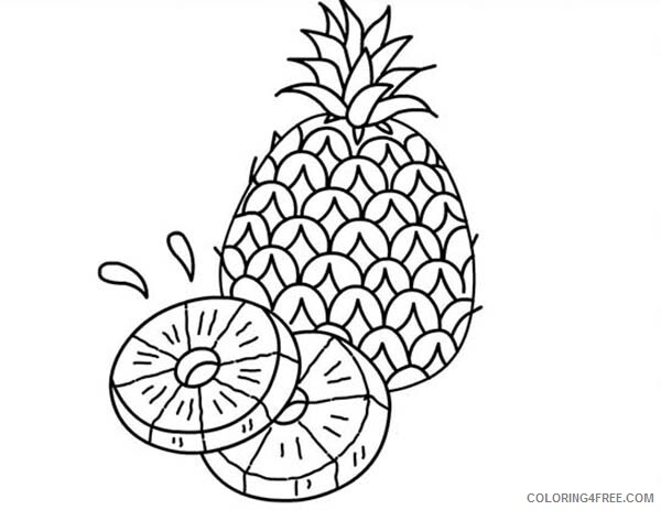 Pineapple Coloring Pages Fruits Food of Pineapple Printable 2021 342 Coloring4free