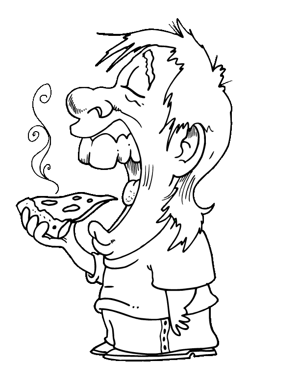 Pizza Coloring Pages Food Man Eating Pizza Printable 2021 116 Coloring4free