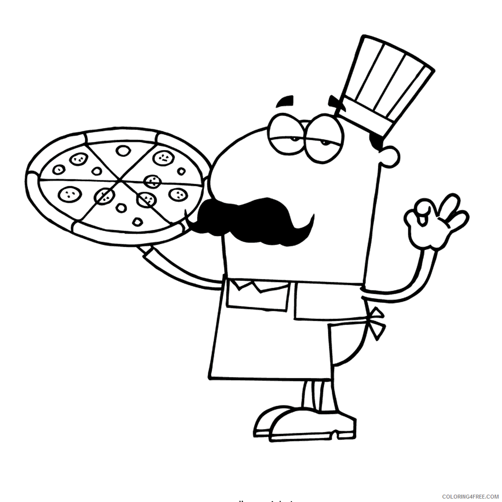 Pizza Coloring Pages Food Pizza Chef Printable 2021 124 Coloring4free
