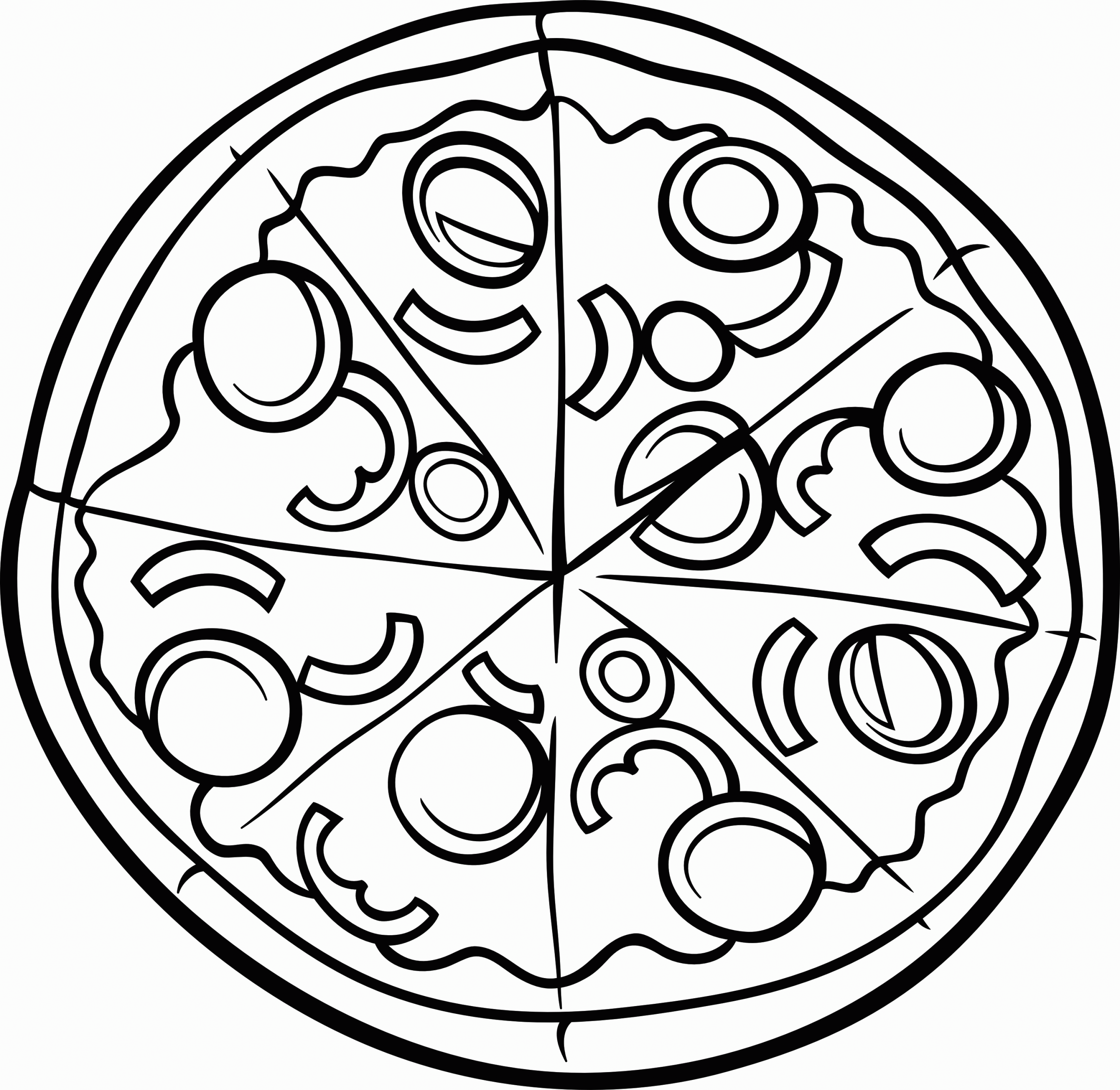 Pizza Coloring Pages Food Pizza scaled Printable 2021 128 Coloring4free