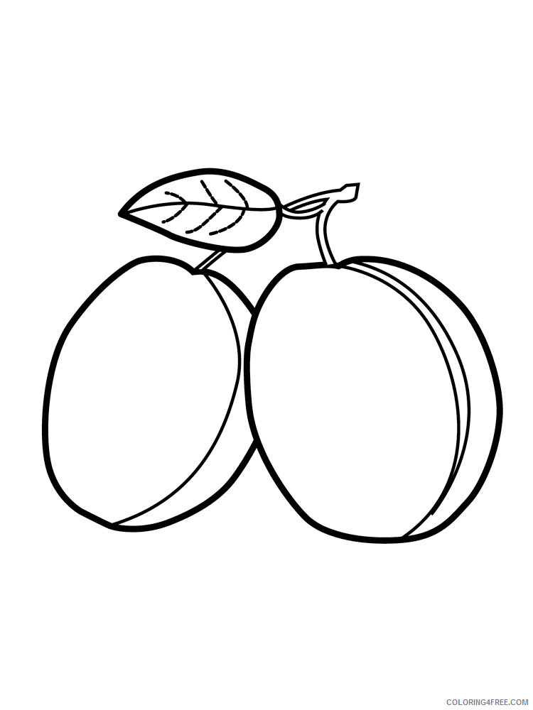 Plum Coloring Pages Fruits Food plum 2 Printable 2021 368 Coloring4free