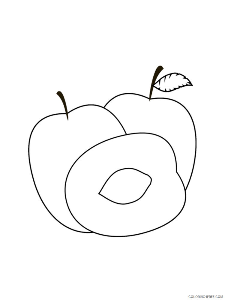 Plum Coloring Pages Fruits Food plum 5 Printable 2021 370 Coloring4free