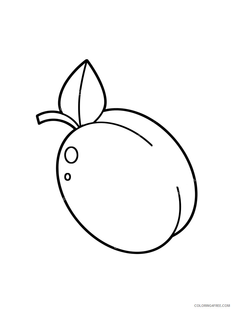Plum Coloring Pages Fruits Food plum 6 Printable 2021 371 Coloring4free