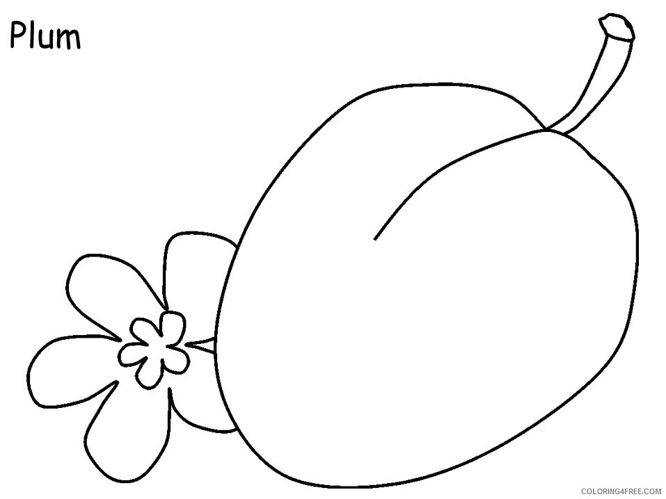 Plum Coloring Pages Fruits Food plum Printable 2021 364 Coloring4free