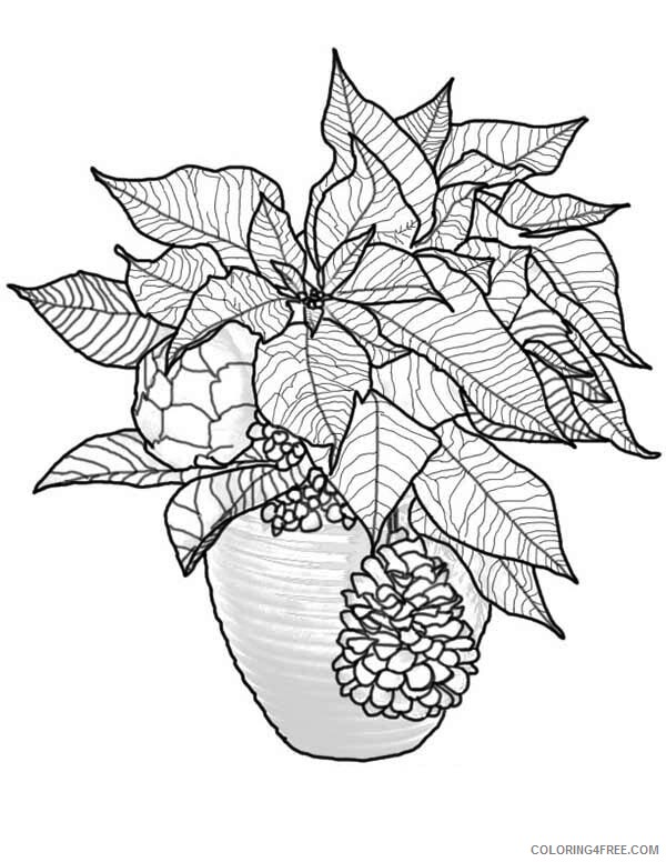Poinsettia Coloring Pages Flowers Nature Christmas Poinsettia Printable 2021 299 Coloring4free