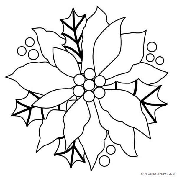 Poinsettia Coloring Pages Flowers Nature Gorgeous Sketch of Poinsettia 2021 303 Coloring4free