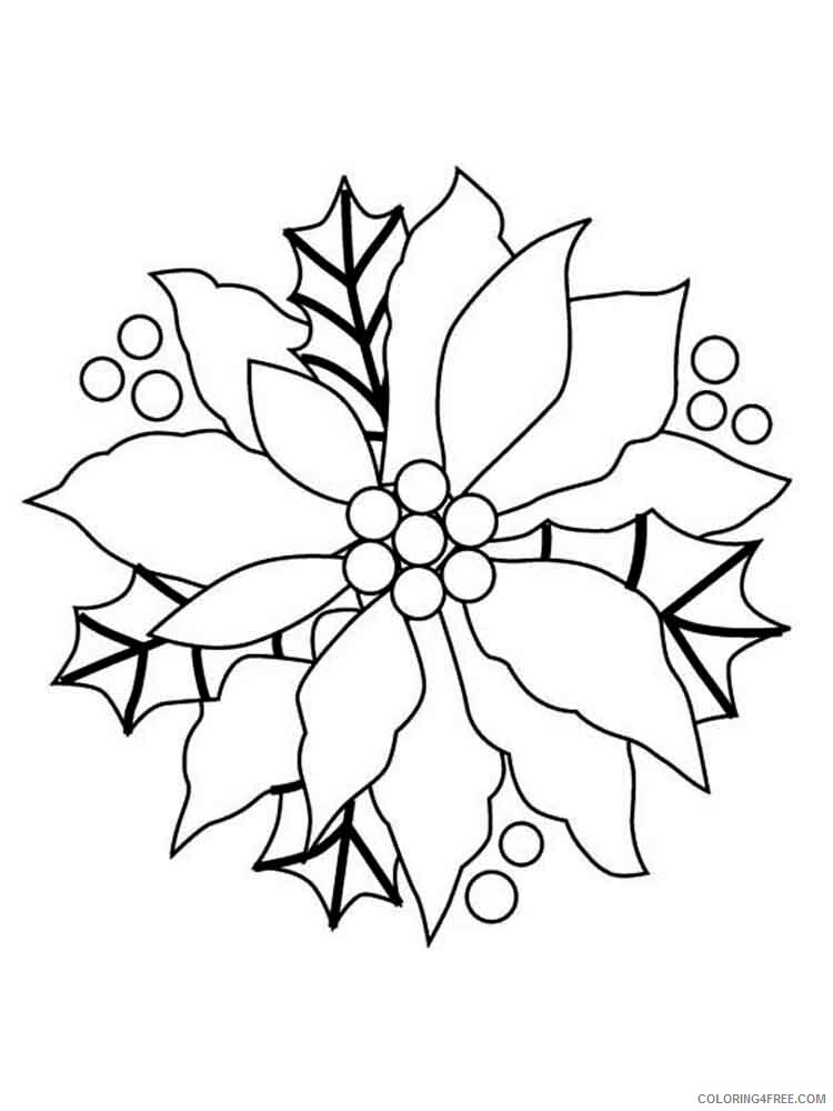 Poinsettia Coloring Pages Flowers Nature Poinsettia flower 2 Printable 2021 314 Coloring4free
