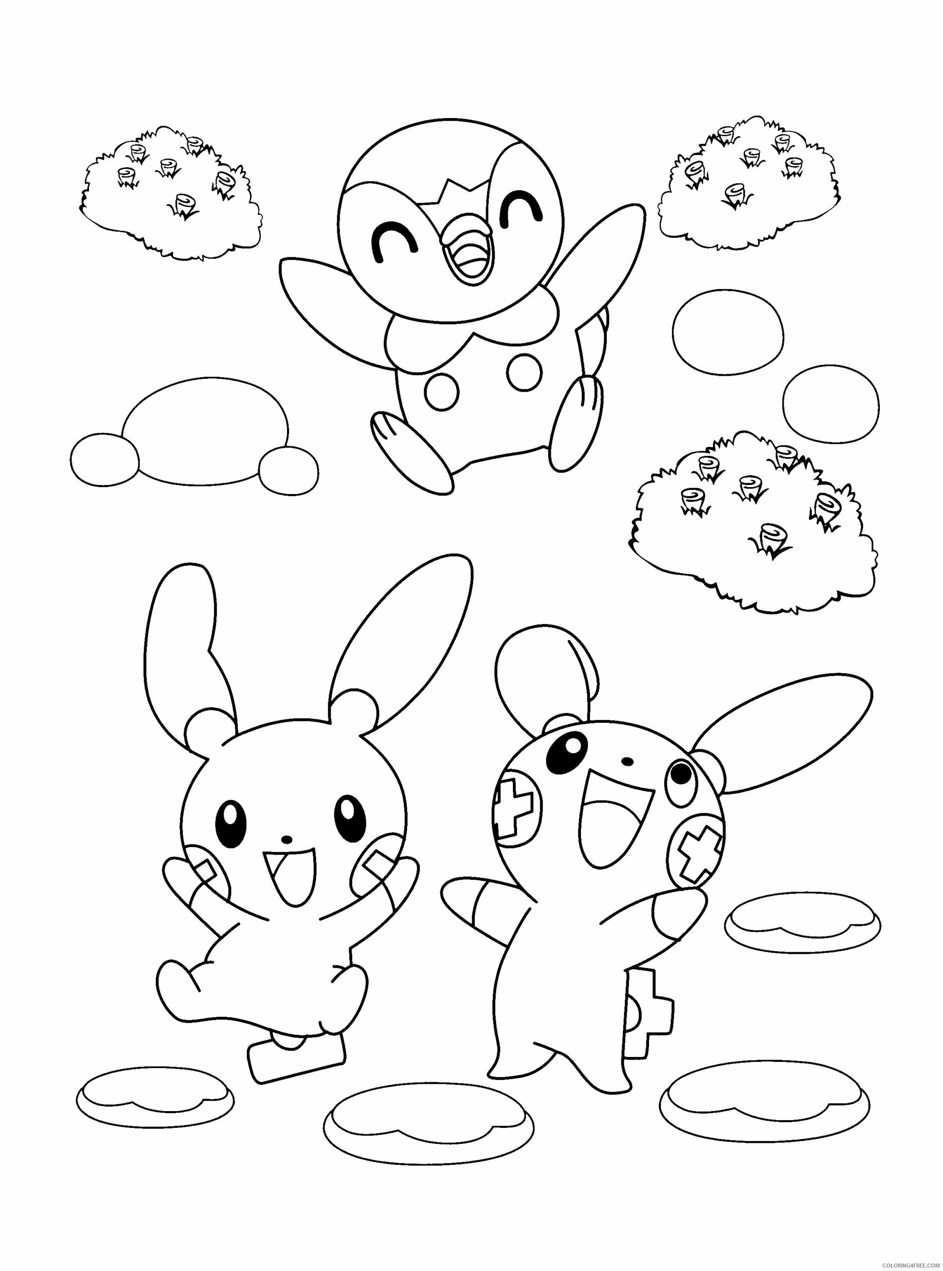 Pokemon Diamond Pearl Coloring Pages Anime pokemon diamond pearl 152 Printable 2021 639 Coloring4free