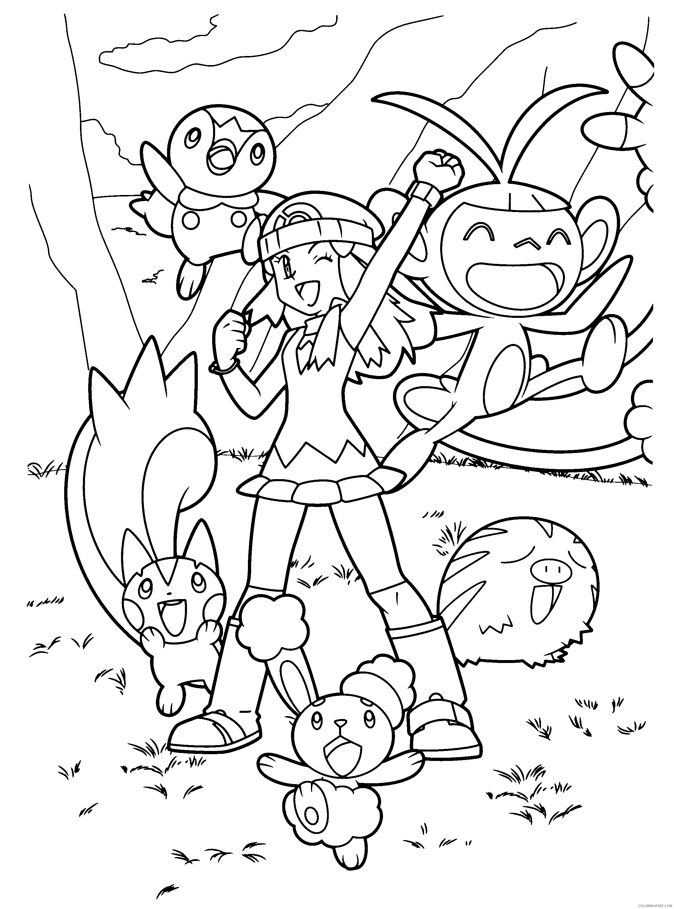 Pokemon Diamond Pearl Coloring Pages Anime pokemon diamond pearl 72 Printable 2021 904 Coloring4free