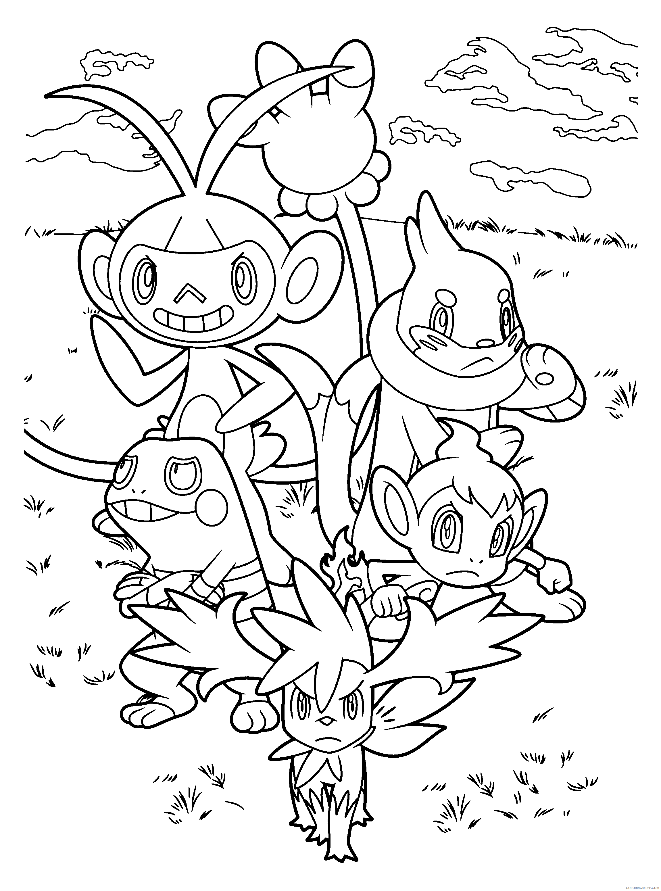 Pokemon Diamond Pearl Coloring Pages Anime pokemon diamond pearl 74 Printable 2021 906 Coloring4free