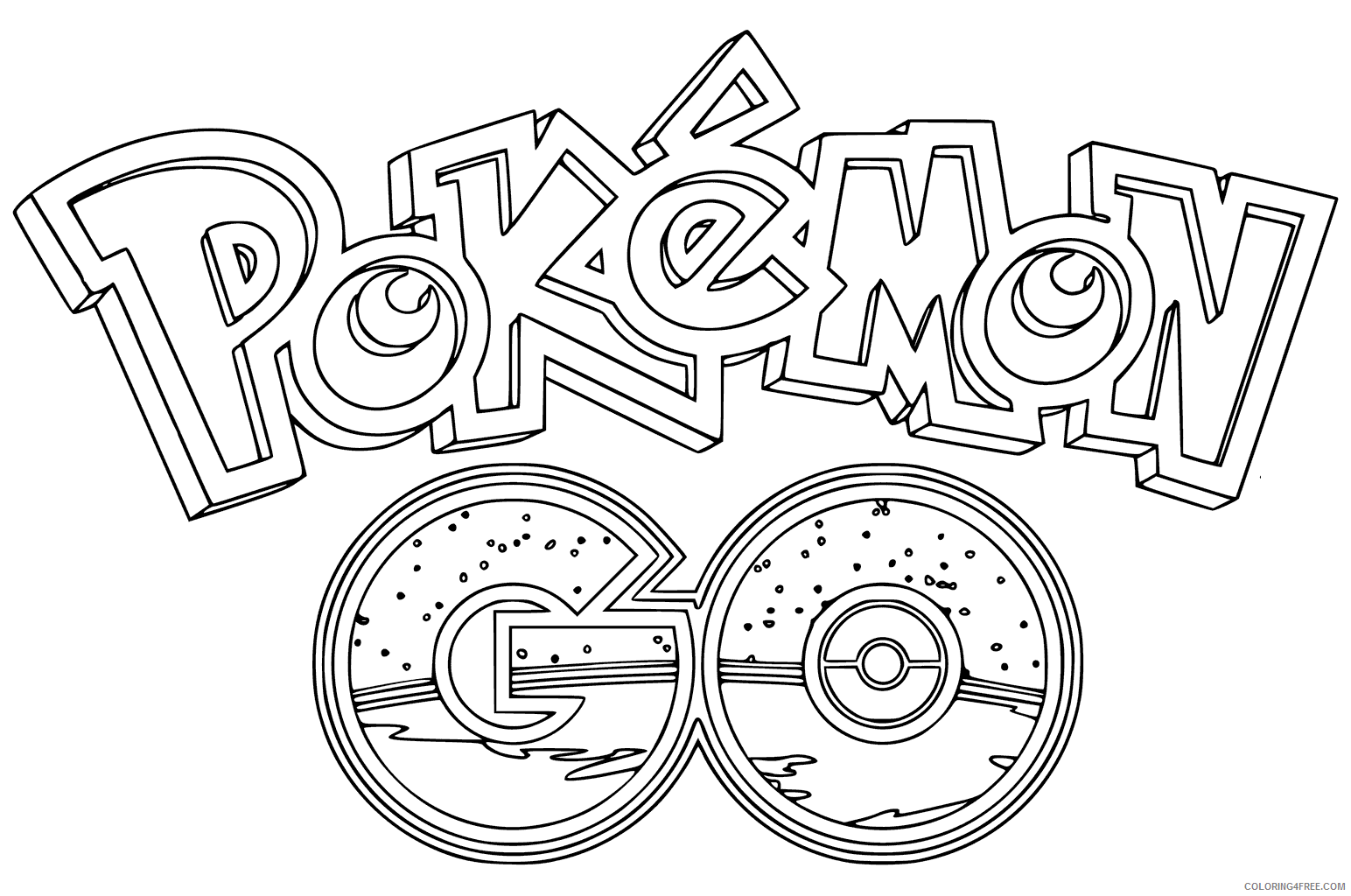 Pokemon Go Coloring Pages Games Pokemon Go Logo Printable 2021 0929 Coloring4free