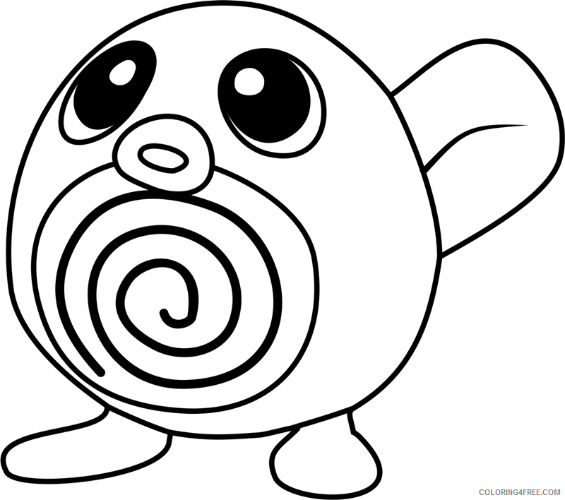 Pokemon Go Coloring Pages Games poliwag pokemon go a4 Printable 2021 0924 Coloring4free