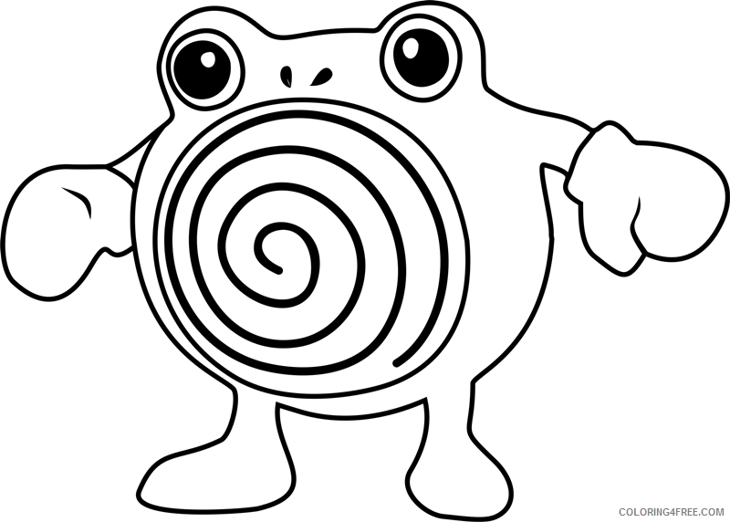 Pokemon Go Coloring Pages Games poliwhirl pokemon go a4 Printable 2021 0922 Coloring4free