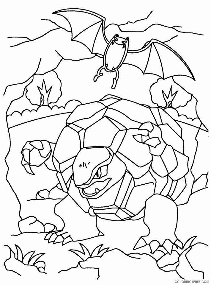 Pokemon Printable Coloring Pages Anime Golem and Golbat Pokemon 2021 031 Coloring4free