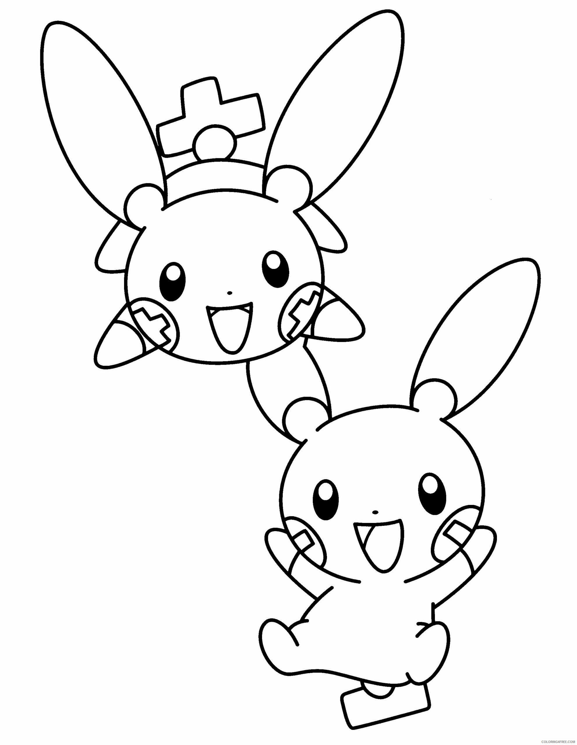 Pokemon Printable Coloring Pages Anime Plus and minus Pokemon 2021 070 Coloring4free