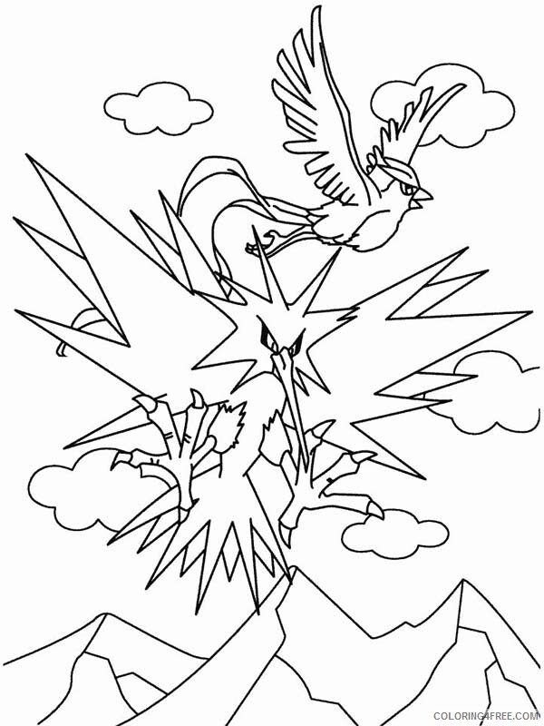 Pokemon Printable Coloring Pages Anime Pokemon Articuno Bird Flying 2021 071 Coloring4free