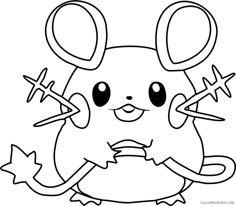 Pokemon Printable Coloring Pages Anime dedenne pokemon a4 2021 019 Coloring4free