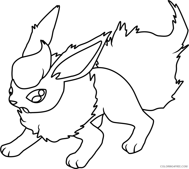 Pokemon Printable Coloring Pages Anime flareon pokemon a4 2021 021 Coloring4free