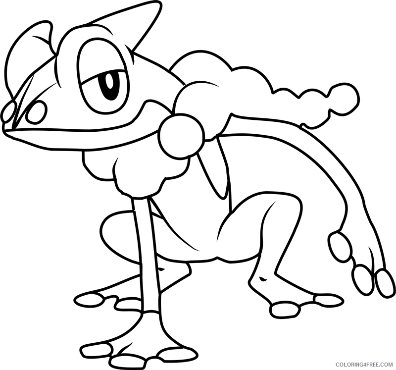 Pokemon Printable Coloring Pages Anime frogadier pokemon a4 2021 028 Coloring4free
