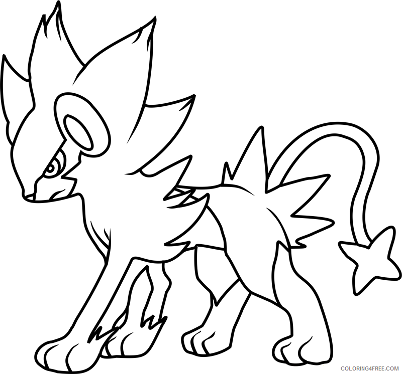 Pokemon Printable Coloring Pages Anime luxray pokemon a4 2021 044 Coloring4free