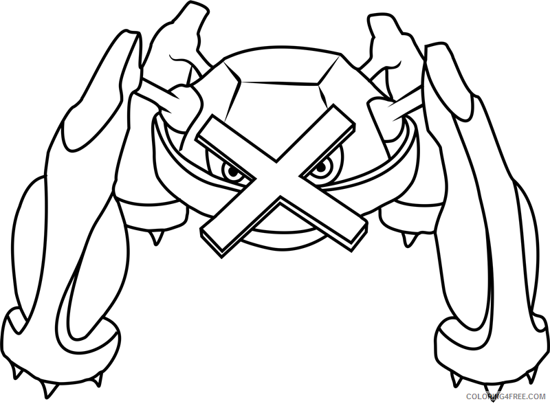 Pokemon Printable Coloring Pages Anime metagross pokemon a4 2021 059 Coloring4free