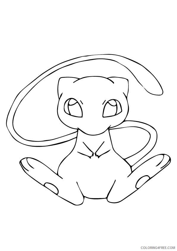 Pokemon Printable Coloring Pages Anime mew pokemon a4 2021 060 Coloring4free
