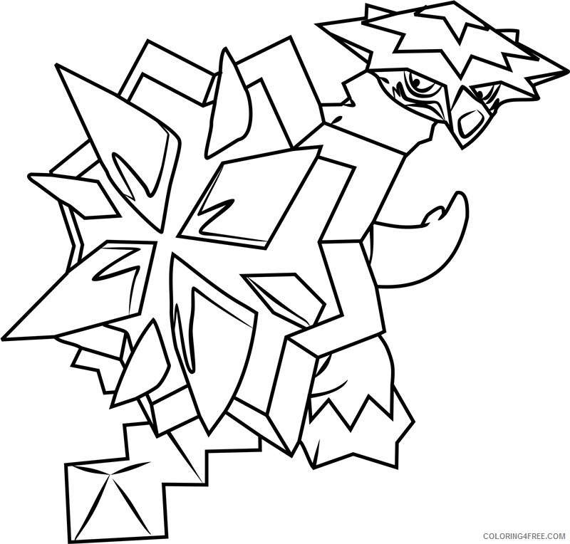 Pokemon Printable Coloring Pages Anime turtonator pokemon sun and moon_copy 2021 093 Coloring4free