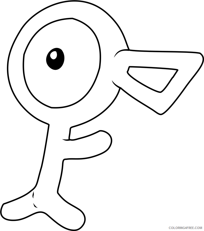 Pokemon Printable Coloring Pages Anime unown pokemona4 2021 098 Coloring4free