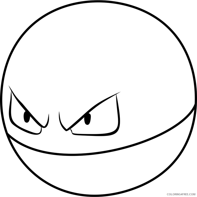 Pokemon Printable Coloring Pages Anime voltorb pokemon 2021 106 Coloring4free