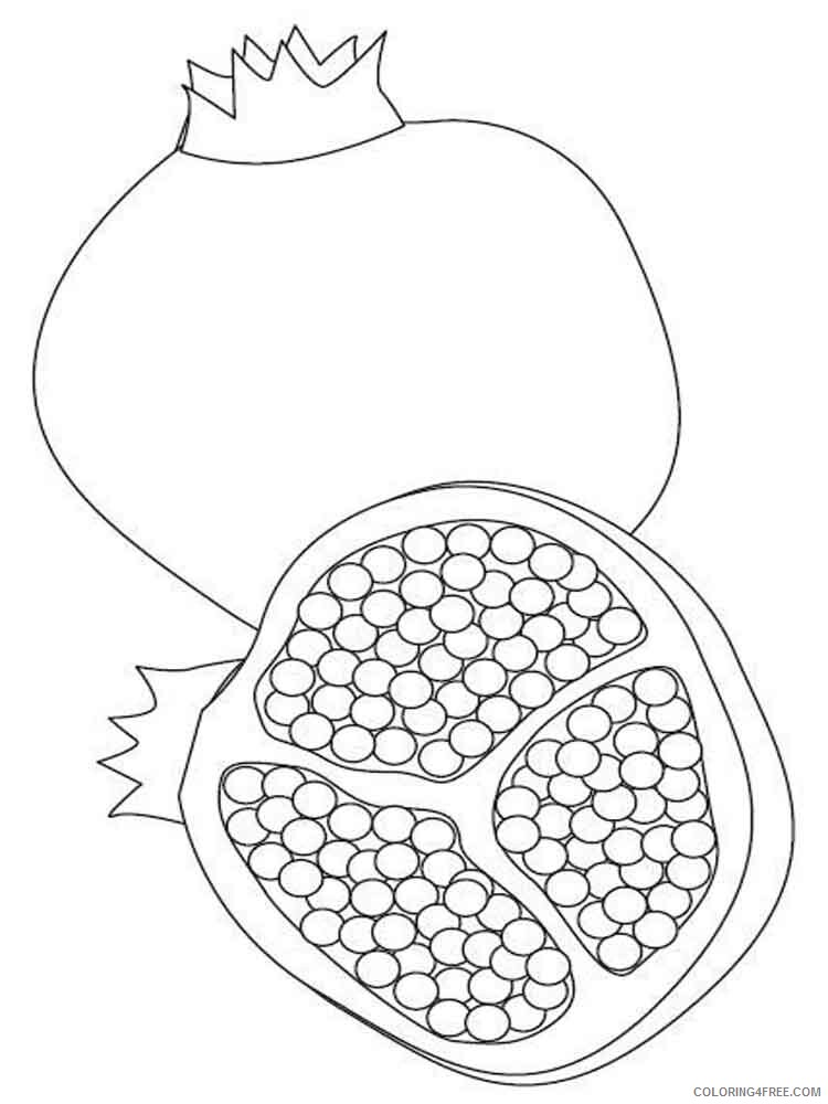 Pomegranate Coloring Pages Fruits Food Pomegranate fruits 4 Printable 2021 379 Coloring4free