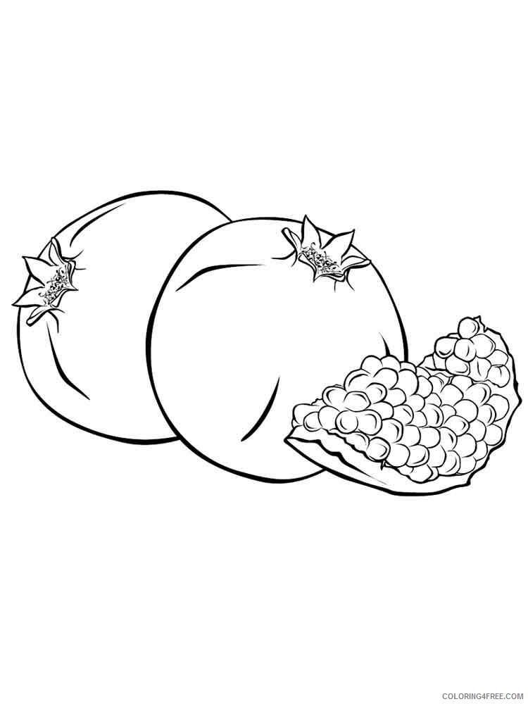 Pomegranate Coloring Pages Fruits Food Pomegranate fruits 9 Printable 2021 381 Coloring4free