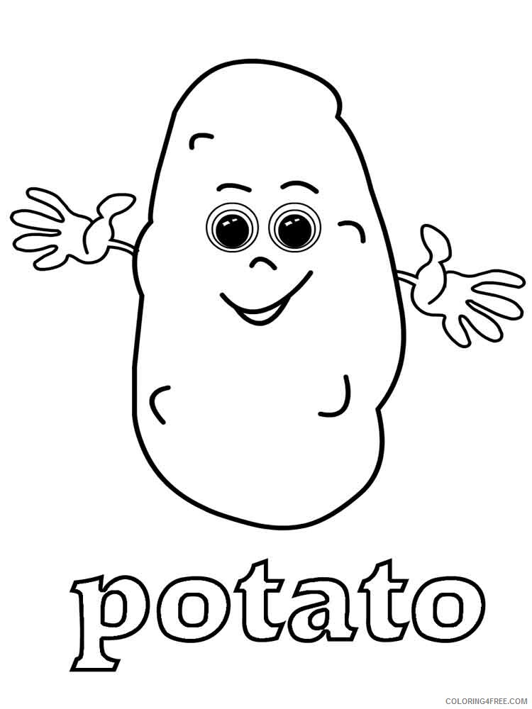 Potato Coloring Pages Vegetables Food Vegetables Potato 10 Printable 2021 654 Coloring4free