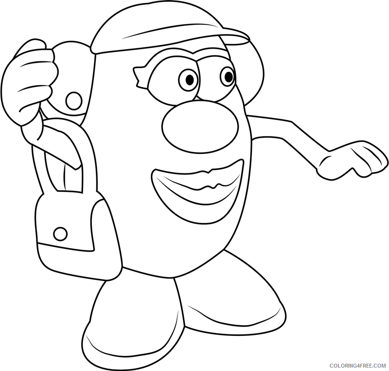 Potato Coloring Pages Vegetables Food happy mister potato a4 Printable 2021 648 Coloring4free