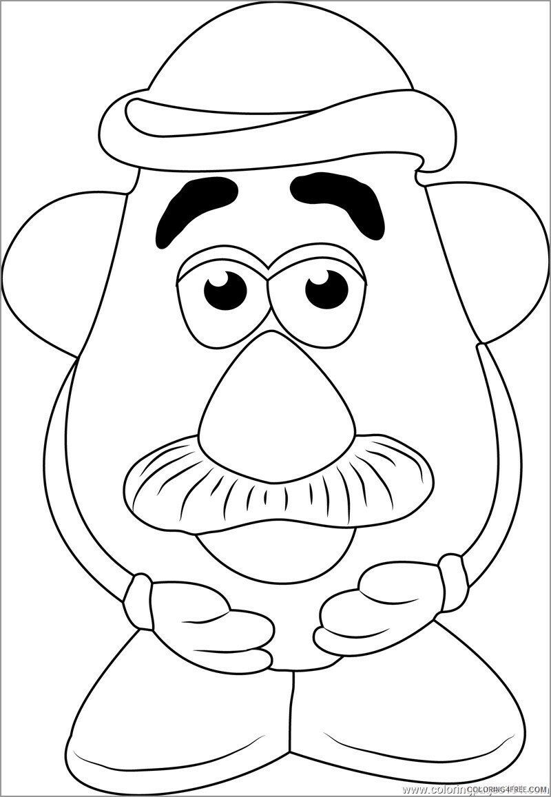 Potato Coloring Pages Vegetables Food mr potato Printable 2021 652 Coloring4free