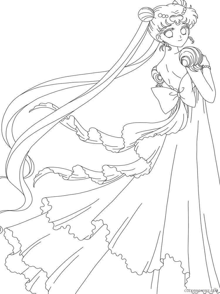 Princess Serenity Coloring Pages Anime princess serenity 1 Printable 2021 934 Coloring4free