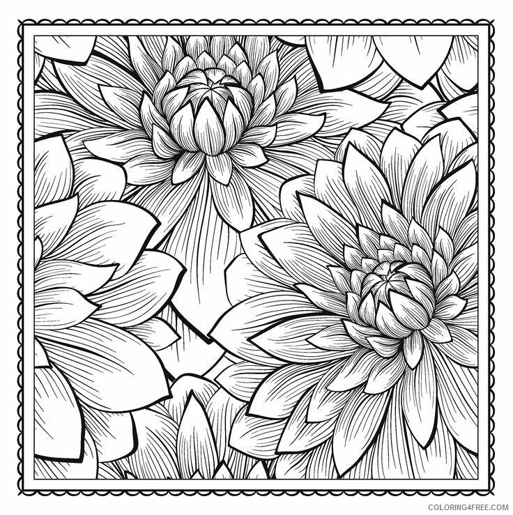 Printable Flower Coloring Pages Flowers Nature Flower Pattern Printable 2021 396 Coloring4free