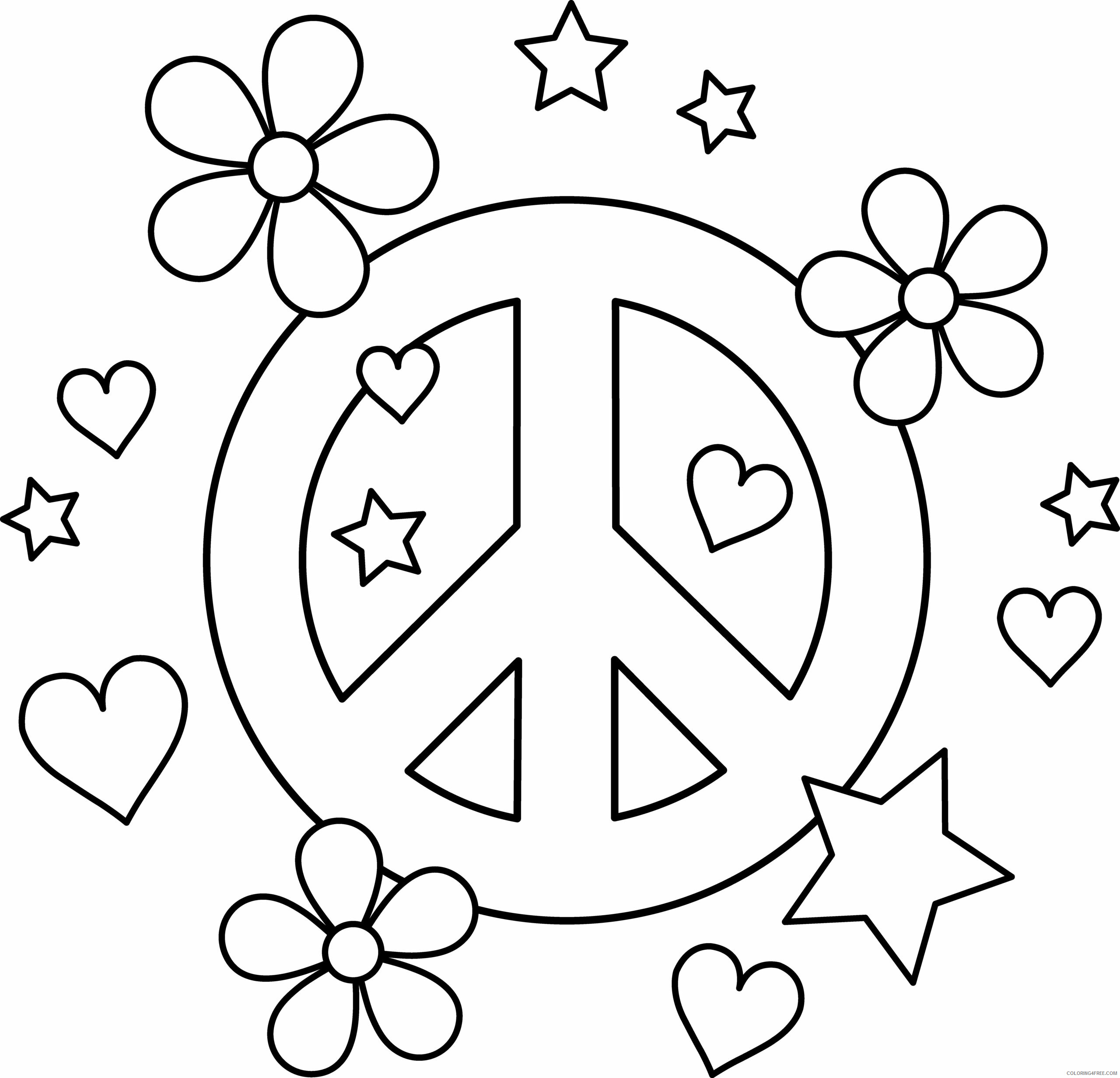 Printable Flower Coloring Pages Flowers Nature Flower Peace Printable 2021 397 Coloring4free