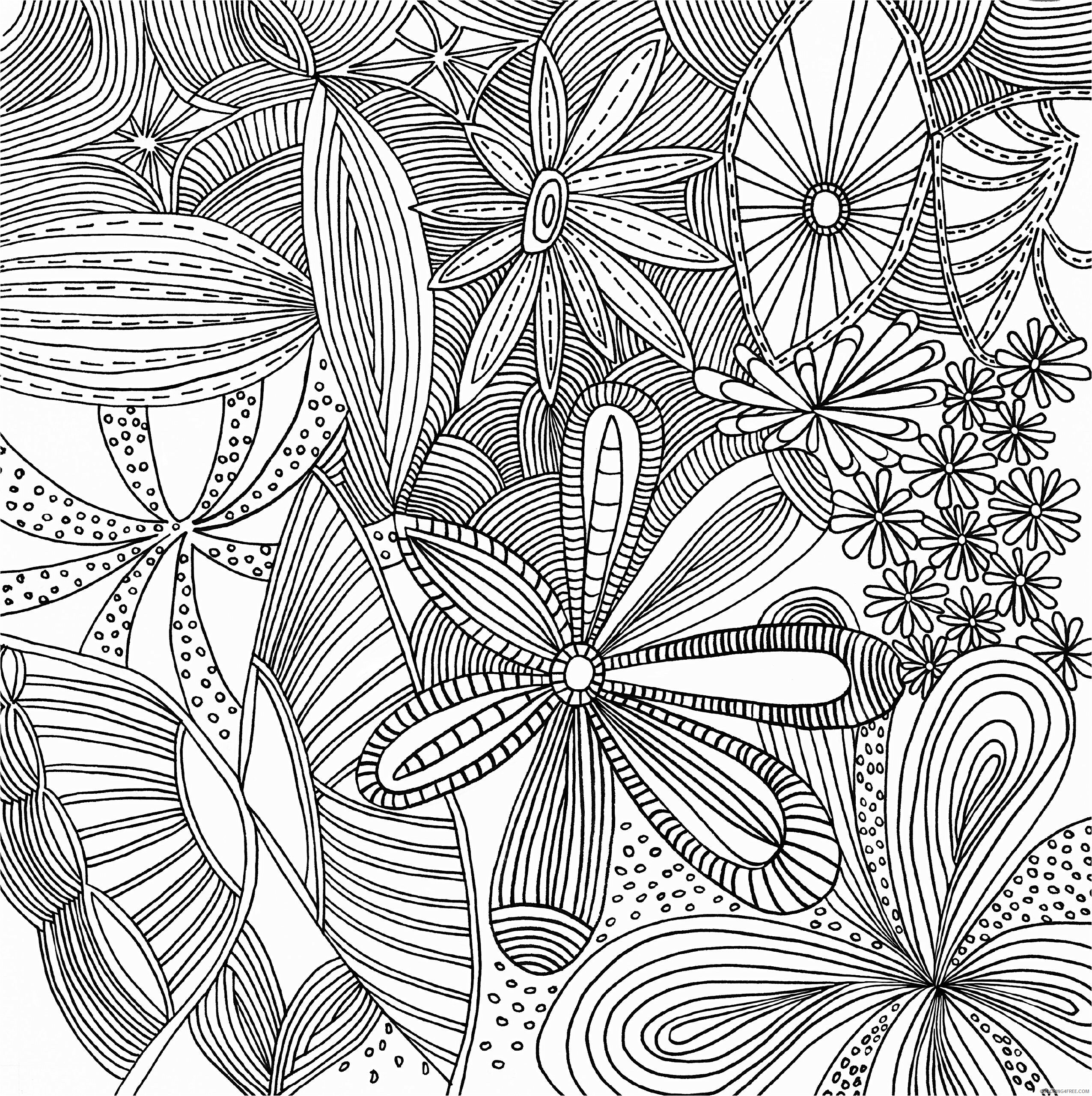 Printable Flower Coloring Pages Flowers Nature Flowers Complex Printable 2021 404 Coloring4free