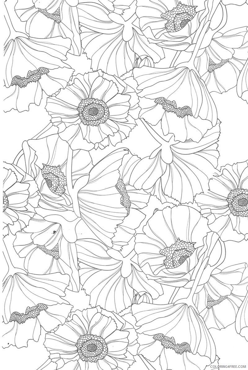 Printable Flower Coloring Pages Flowers Nature Flowers for Teens Printable 2021 403 Coloring4free