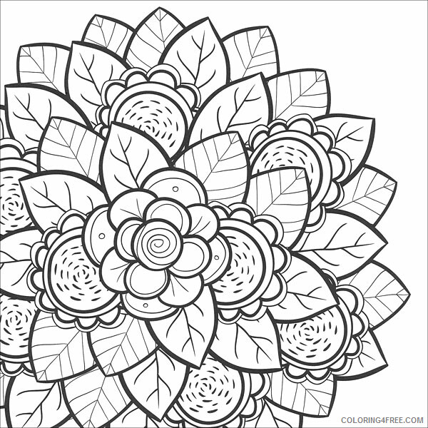 Download Printable Flower Coloring Pages Flowers Nature Free Flower For Teens Print 2021 Coloring4free Coloring4free Com