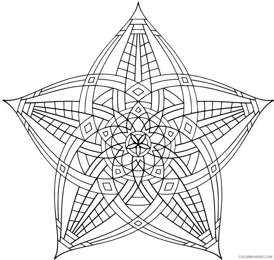 Printable Flower Coloring Pages Flowers Nature Geometric Flower Printable 2021 Coloring4free