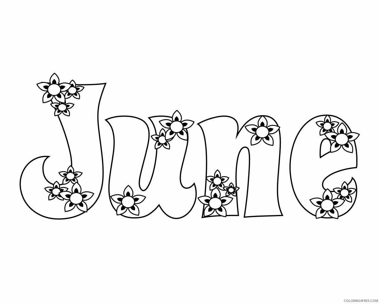 Printable Flower Coloring Pages Flowers Nature June Flowers Printable 2021 414 Coloring4free