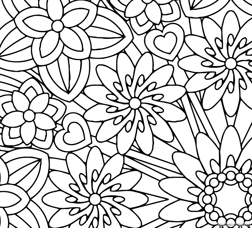 Printable Flower Coloring Pages Flowers Nature Mindfulness Flowers Print 2021 Coloring4free