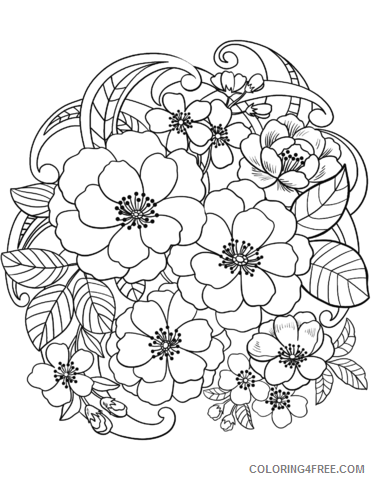 Printable Flower Coloring Pages Flowers Nature blooming flowers Printable 2021 Coloring4free