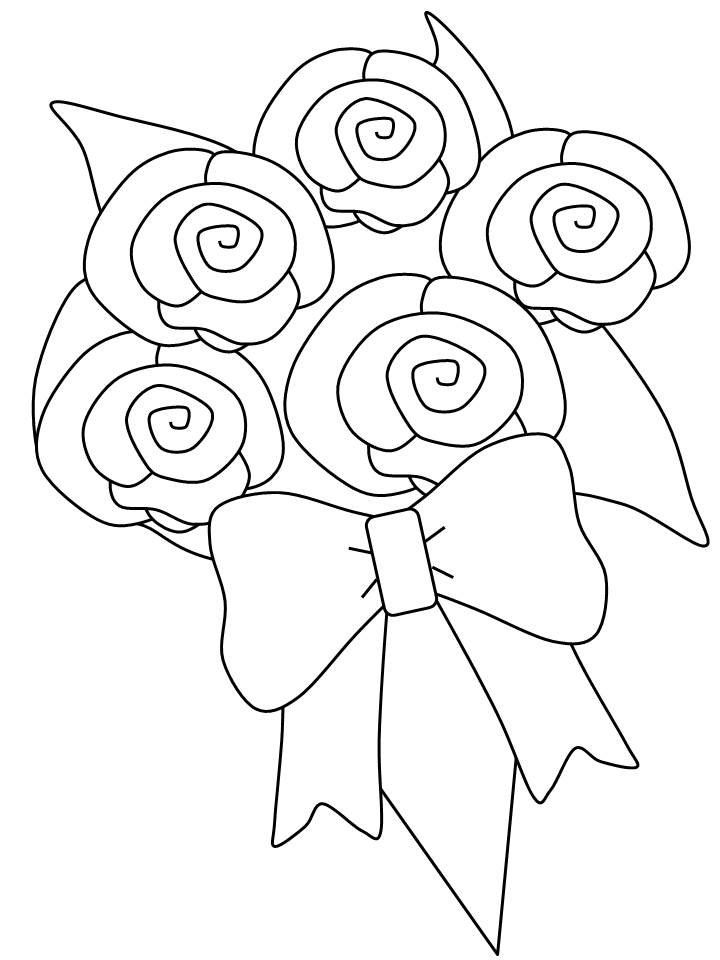 Printable Flower Coloring Pages Flowers Nature bride bouquet Printable 2021 358 Coloring4free