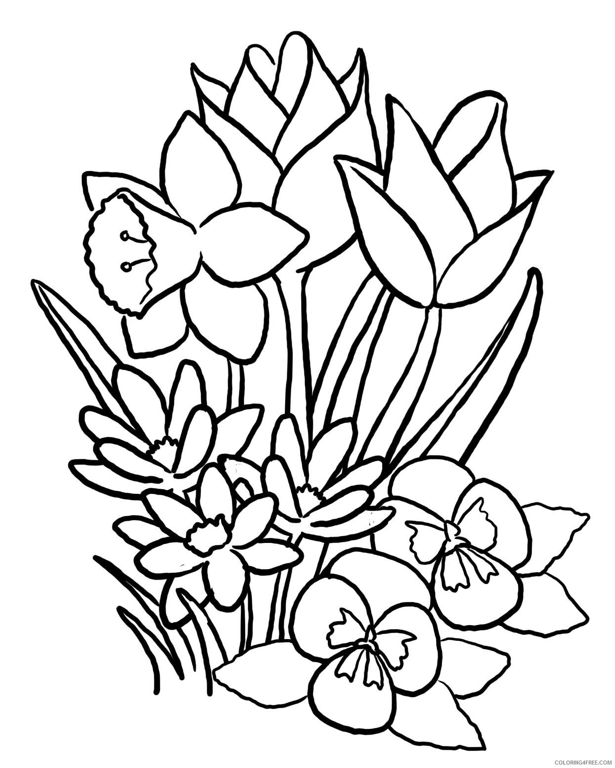 Printable Flower Coloring Pages Flowers Nature flower pictures Printable 2021 399 Coloring4free